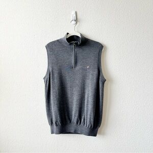 Fairway & Greene Merino Quarter Zip Windvest in Grey Size Medium